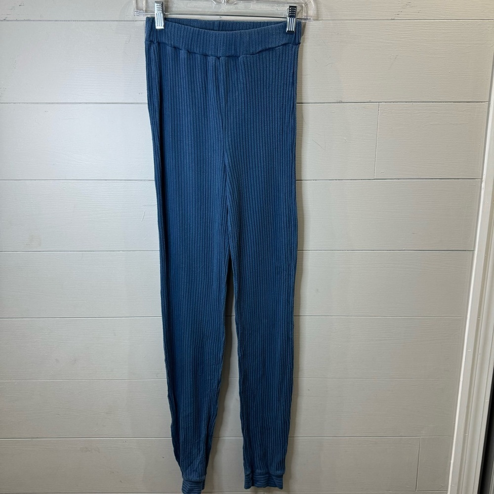 Reformation Jeans Women's Blue Ribbed Jogger Pants Size XS